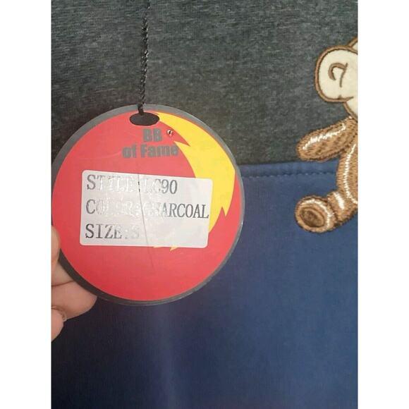 Bear The Beams Long Sleeve Grey Blue Orange Stripe Sweater Sweatshirt Boys Xl - Picture 6 of 9